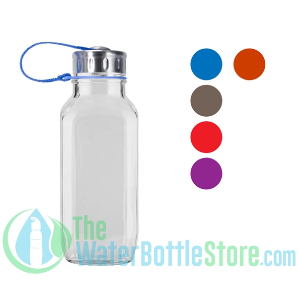 French Square Glass Water Bottle