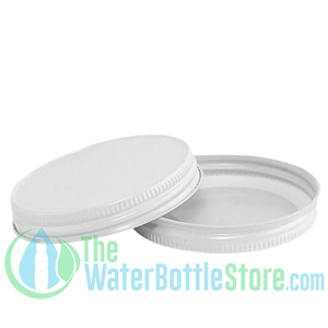Replacement 63mm White Metal Lid Cap with Plastisol Liner