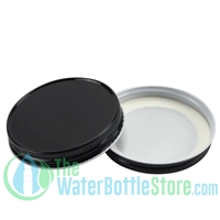 Replacement 63mm Black White Metal Lid Cap with Plastisol Liner