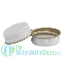 Replacement 28mm White Metal Lid Cap with Plastisol Liner