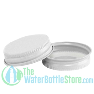 Replacement 38mm White Metal Lid Cap with Plastisol Liner