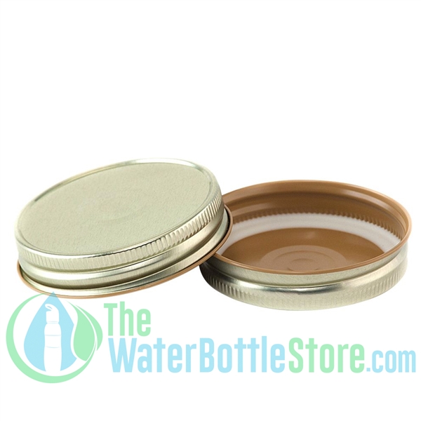Replacement 70mm Gold Mason Jar Lid with Plastisol Button