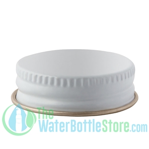 Replacement 33mm White Gold Metal Lid Cap with Plastisol Liner
