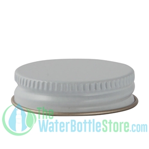 Replacement 38mm White Gold Metal Lid Cap with Plastisol Liner