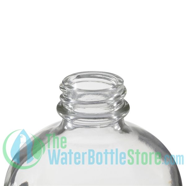 16 oz Clear Glass Boston Round Bottles (Cap Not Included) - 12/Case, Clear Type III 28-400