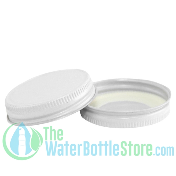 Replacement 48mm White Metal Lid Cap with Plastisol Liner