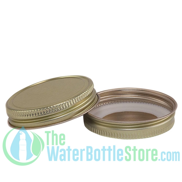 Replacement 48mm Gold Metal Lid Cap with Plastisol Liner