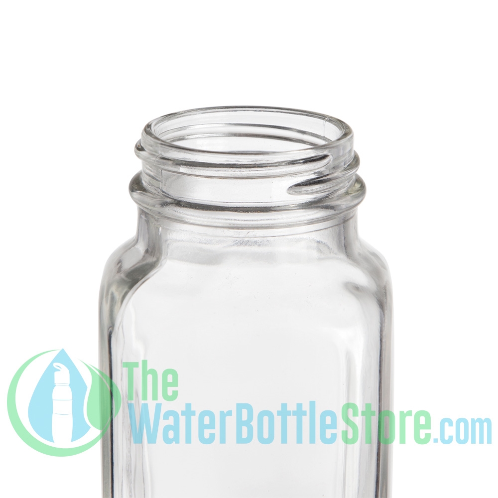 8 oz Clear Glass French Square Bottle - Wholesale, 84/case, Clear Type III BPA Free 43-400