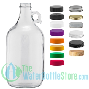 1 Gallon Frosted Glass Water Bottle Jug with 38 mm Metal Screw Cap