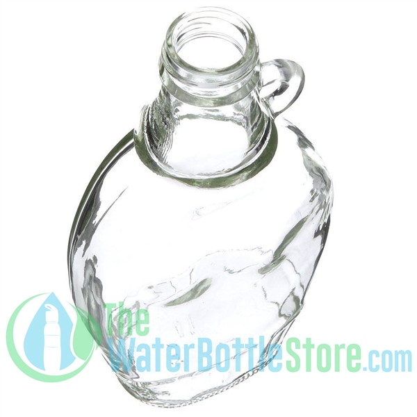 8 oz Clear Glass Oval Syrup Bottle with Finger Handle