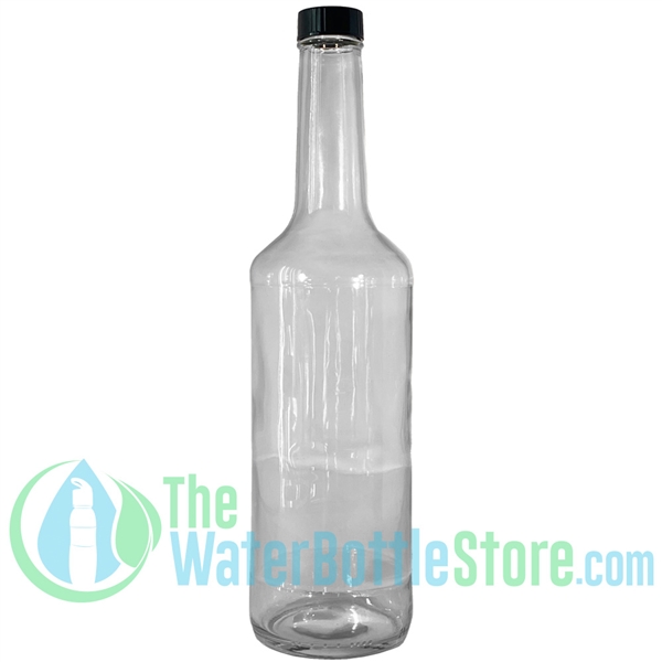 Clear Glass French Square Bottle with Silver Metal Plastisol Lid - 16 oz / 500 ml