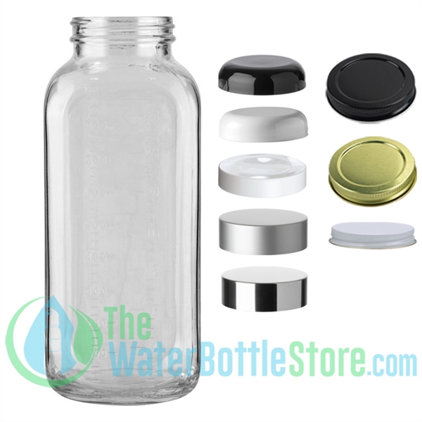 French Square Glass Water Bottle