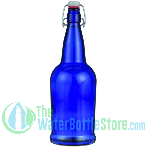 32 oz Cobalt Blue Glass Beer Bottle with Swing Top Stopper