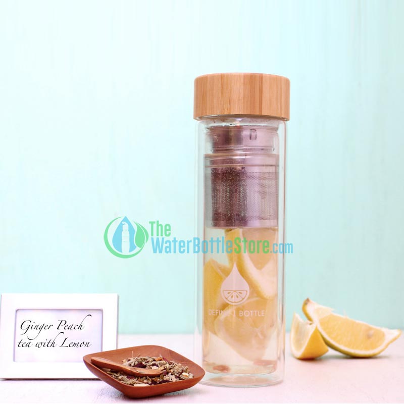 Define Water Bottle 15oz Bamboo Glass with Tea Infuser Edition at  TheWaterBottleStore.com