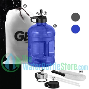 GEO 17 oz Rubber Coated Stainless Steel Sports Bottle