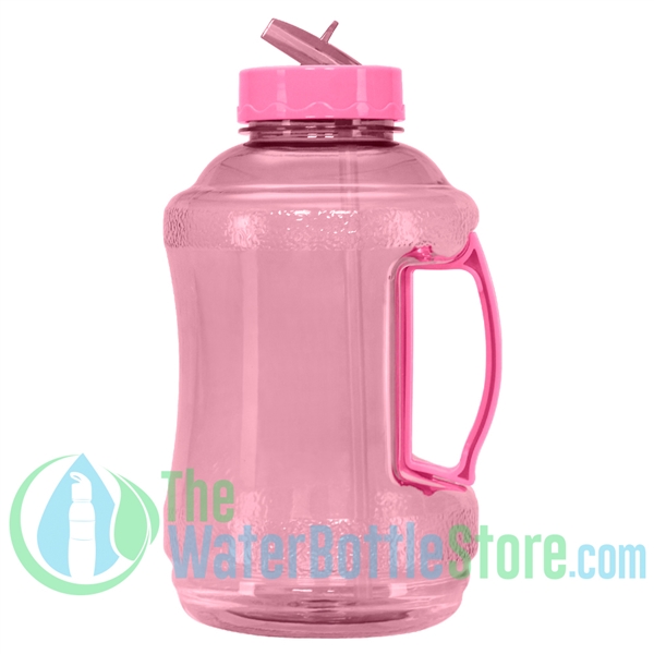 Half Gallon 56oz Pink Water Bottle Straw Handle