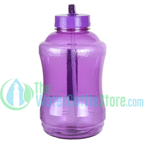 Half Gallon 56oz Purple Water Bottle Straw Handle