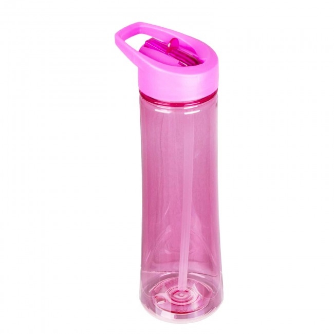 22oz Pink Flip Straw Reusable Water Bottle BpA Free