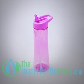 22oz Pink Flip Straw Reusable Water Bottle BpA Free