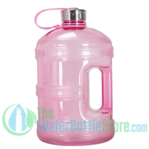 1 Gallon Pink Water Bottle w/ Handle & Steel Cap