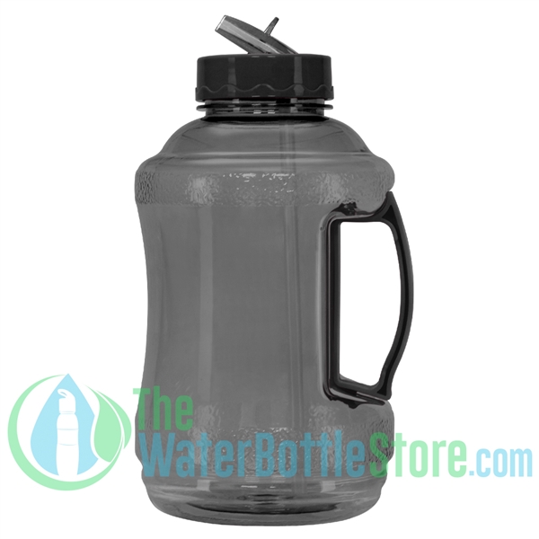 Half Gallon 56oz Black Water Bottle Straw Handle