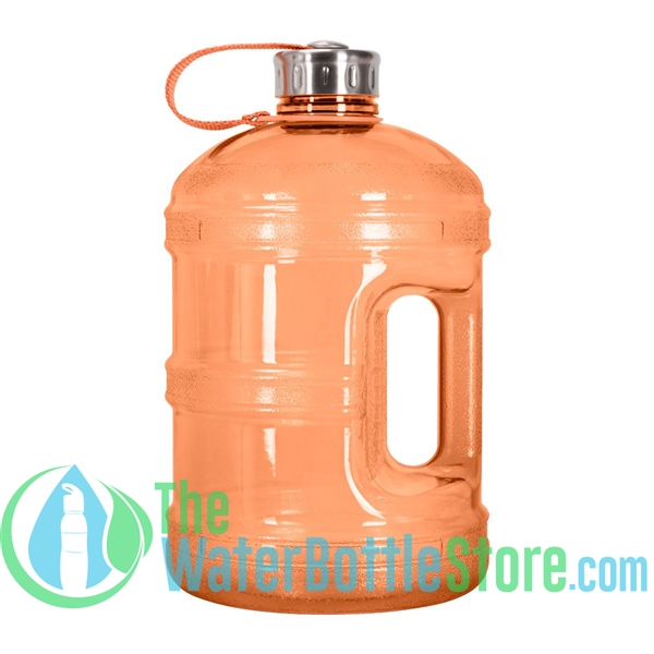1 Gallon Orange Water Bottle w/ Handle & Steel Cap