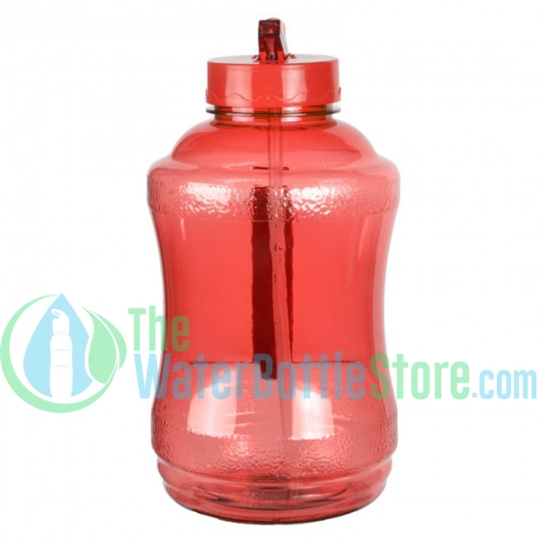 Half Gallon 56oz Red Water Bottle Straw Handle