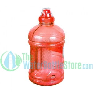 Half Gallon 64oz Red Water Bottle Handle Sports Top