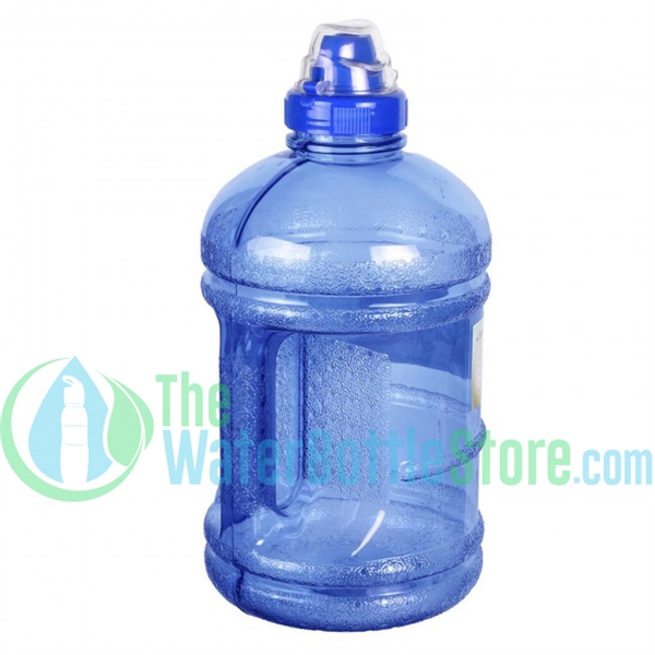 Half Gallon 64oz Dark Blue Water Bottle Handle Sports Top