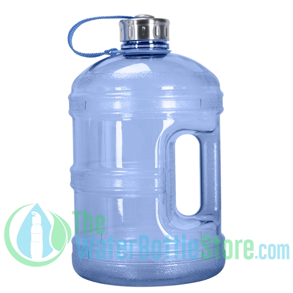 1 Gallon Dark Blue Water Bottle w/ Handle & Steel Cap