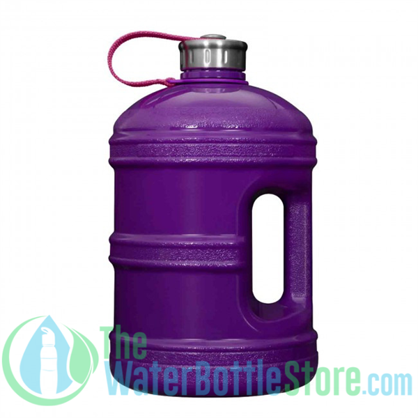 1 Gallon Solid Purple Water Bottle w/ Handle & Steel Cap