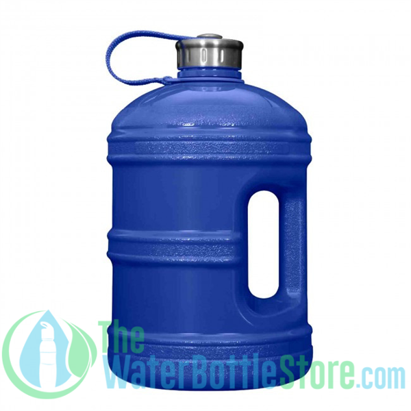 1 Gallon Solid Blue Water Bottle w/ Handle & Steel Cap