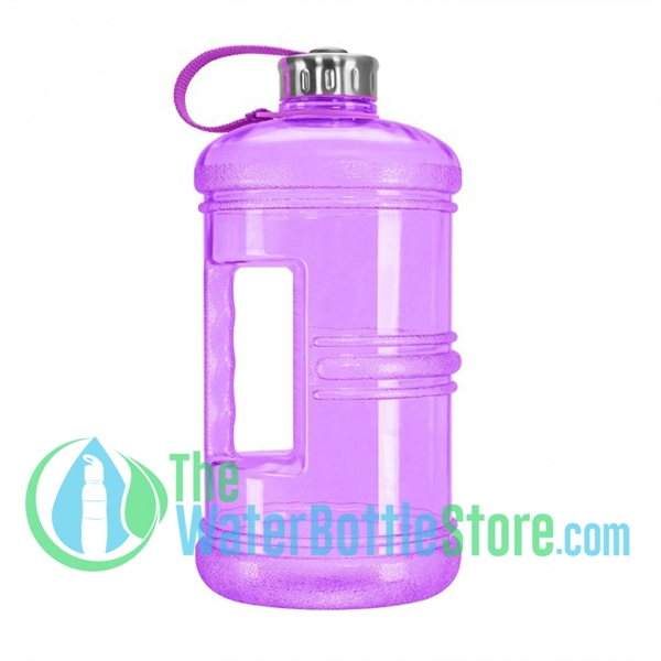 3 Liter 100oz Purple Reusable Water Bottle Handle Steel Cap
