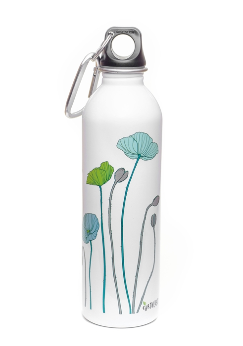 EarthLust 20 oz Poppy Stainless Steel Metal Water Bottle