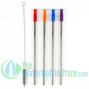 Pack of 4 Reusable Stainless Steel Metal Straw