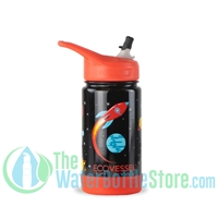 EcoVessel Frost 12oz Kids Insulated Straw Water Bottle - Rocket