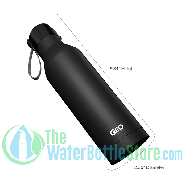 GEO 17 oz Rubber Coated Stainless Steel Sports Bottle |  TheWaterBottleStore.com