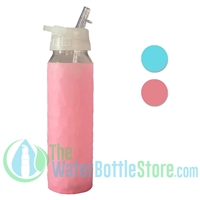 GEO 23oz Glass Reusable Water Bottle Silicone Sleeve