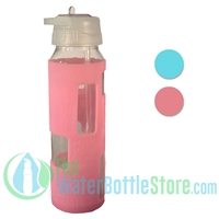 GEO 23oz Glass Reusable Water Bottle Love Silicone Sleeve