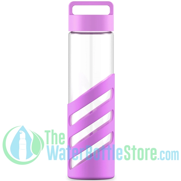 GEO 24oz Glass Reusable Sports Water Bottle Silicone Sleeve