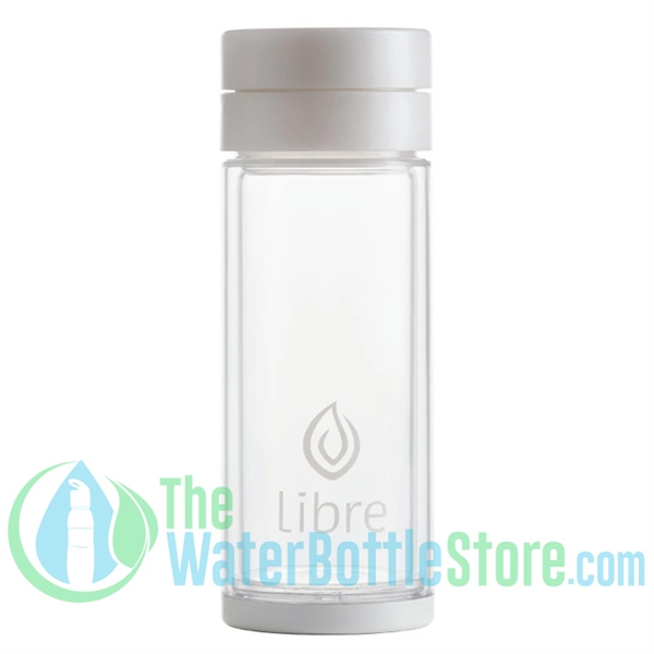 Libre 14 oz Glass Infuser Water Bottle White Pearl