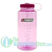 Nalgene 32 Ounce Wide Mouth Sustain Water Bottle Cosmo Pink with Silver Cap