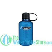 Nalgene 16 oz Narrow Mouth Water Bottle - Blue Bottle With Black Cap