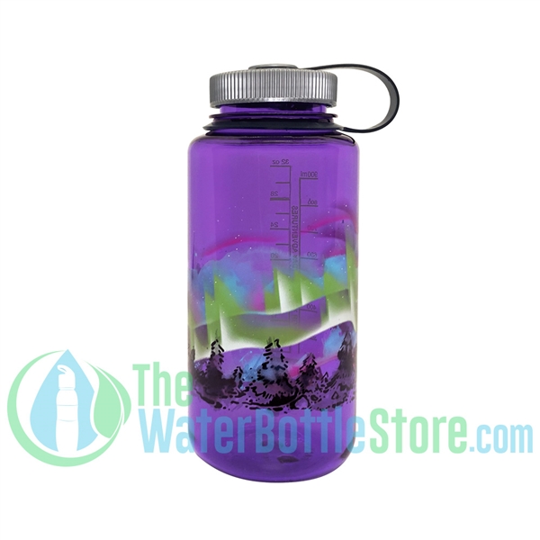 Nalgene 32 Ounce Wide Mouth Purple Water Bottle With Earth Graphic
