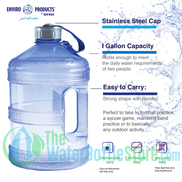 1 Gallon Round BPA-free Bottle with Handle - New Wave Enviro