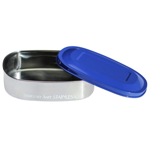 new wave enviro stainless steel food container blue lid