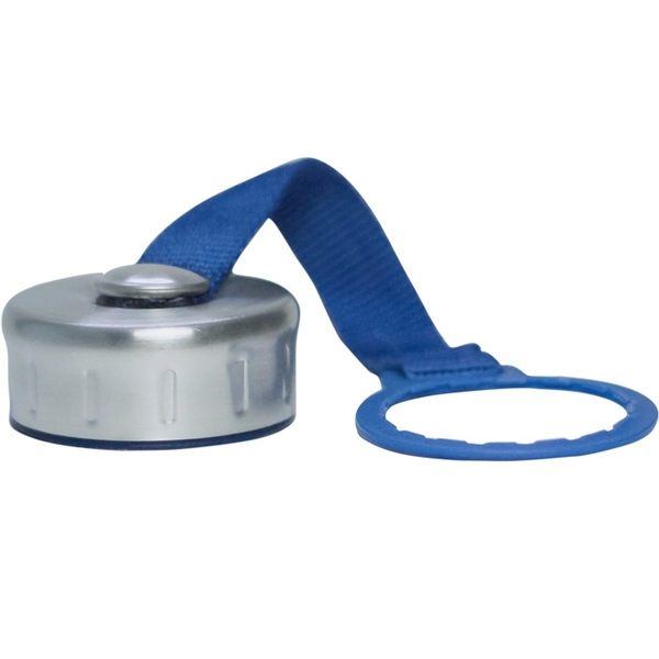 Stainless Steel Replacement Cap with Strap for New Wave Enviro 2.2L, 1L, 1Gallon Water Bottle