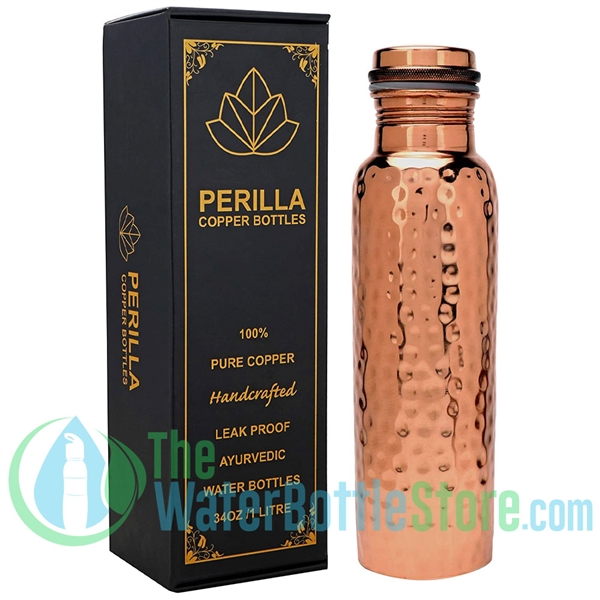 1 Liter Perilla Home Hammered Copper BpA-free Water Bottle