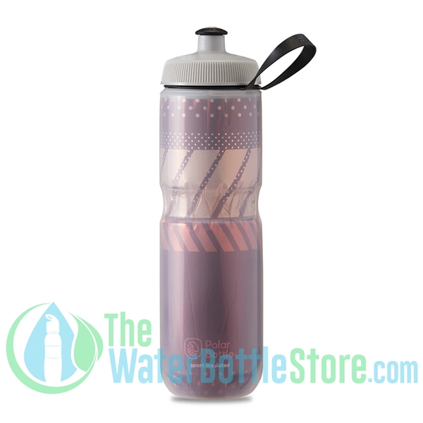 Polar 24 oz Insulated Water Bottle Sport Tempo Burgundy Coral