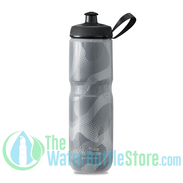 Polar 24 oz Insulated Water Bottle Sport Contender Charcoal Silver
